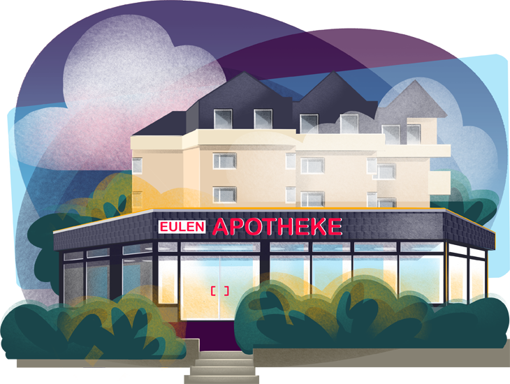 Zeichnung Eulen Apotheke Leichlingen
