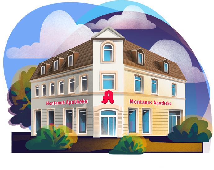 Zeichnung Montanus Apotheke Burscheid