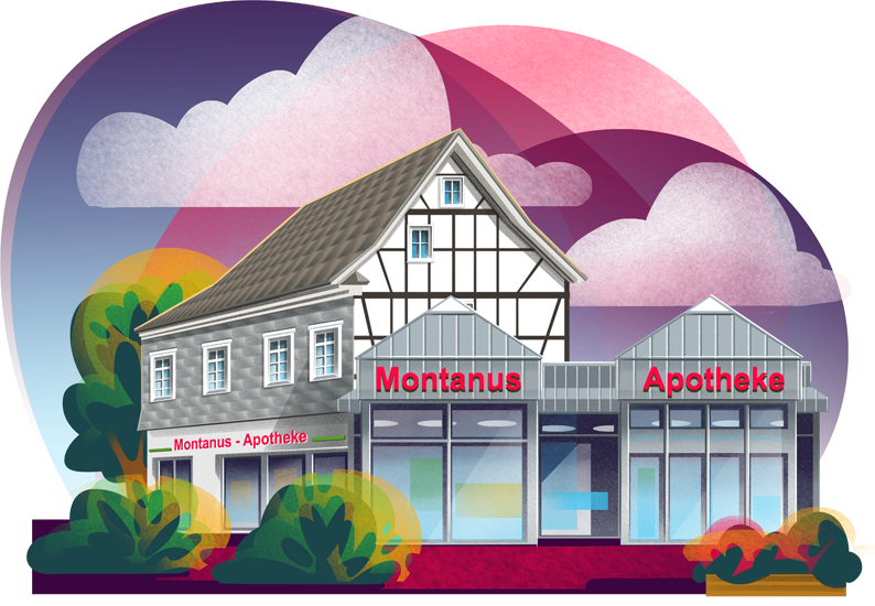 Zeichnung Montanus Apotheke Leichlingen
