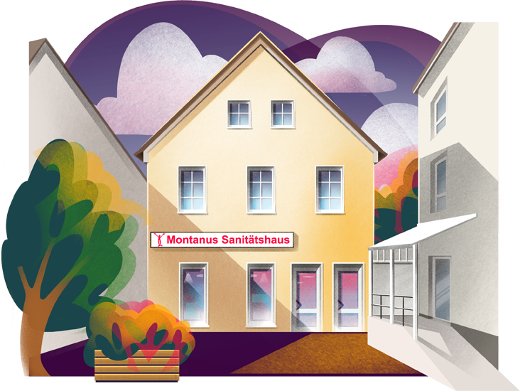 Zeichnung Montanus Sanitätshaus Burscheid