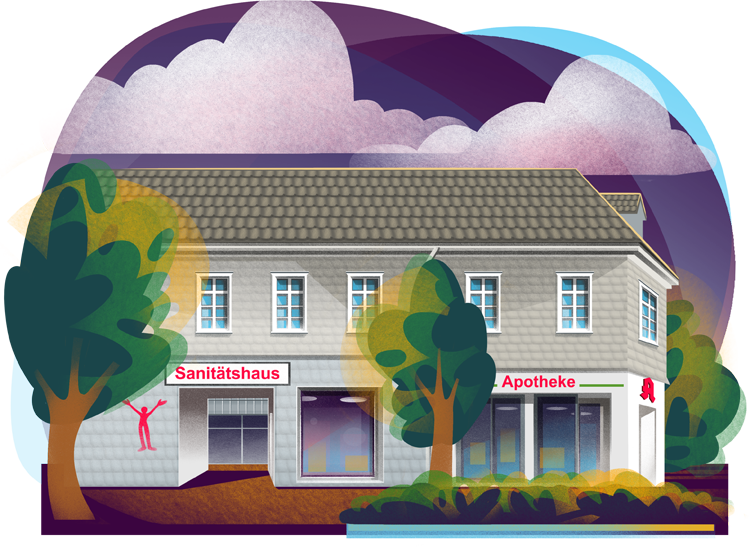 Zeichnung Montanus Sanitätshaus Leichlingen